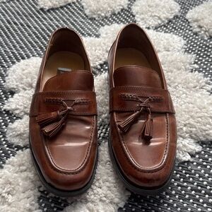 Johnston & Murphy Men's Brown Handcrafted Leather Loafers with Tassels Men 8.5
